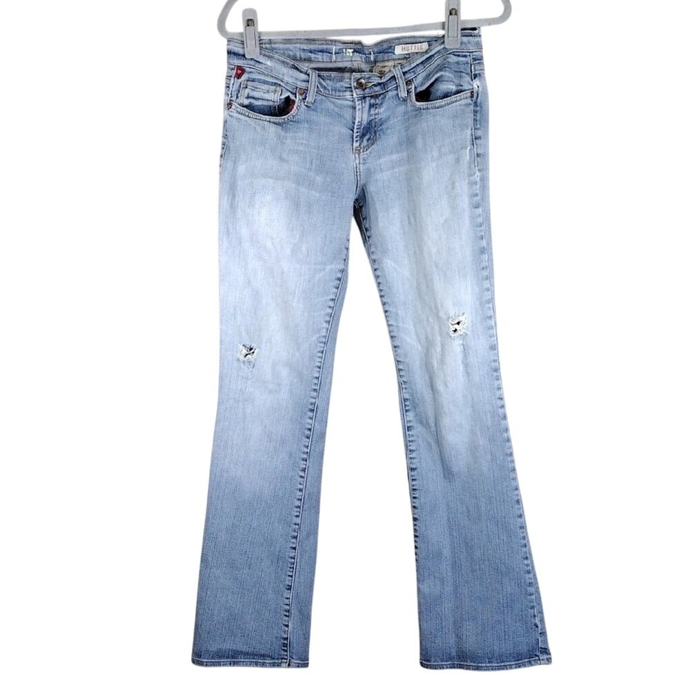 !IT Jeans Hottie Women’s 28R Light Blue Distressed Ripped Bootcut Y2K Stretch